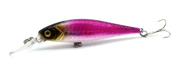 free shipping 8 colors 10 cm  9.4 g Fishing Lure Minnow Hard Bait with 2 Fishing Hooks Fishing Tackle Lure 3D Eyes