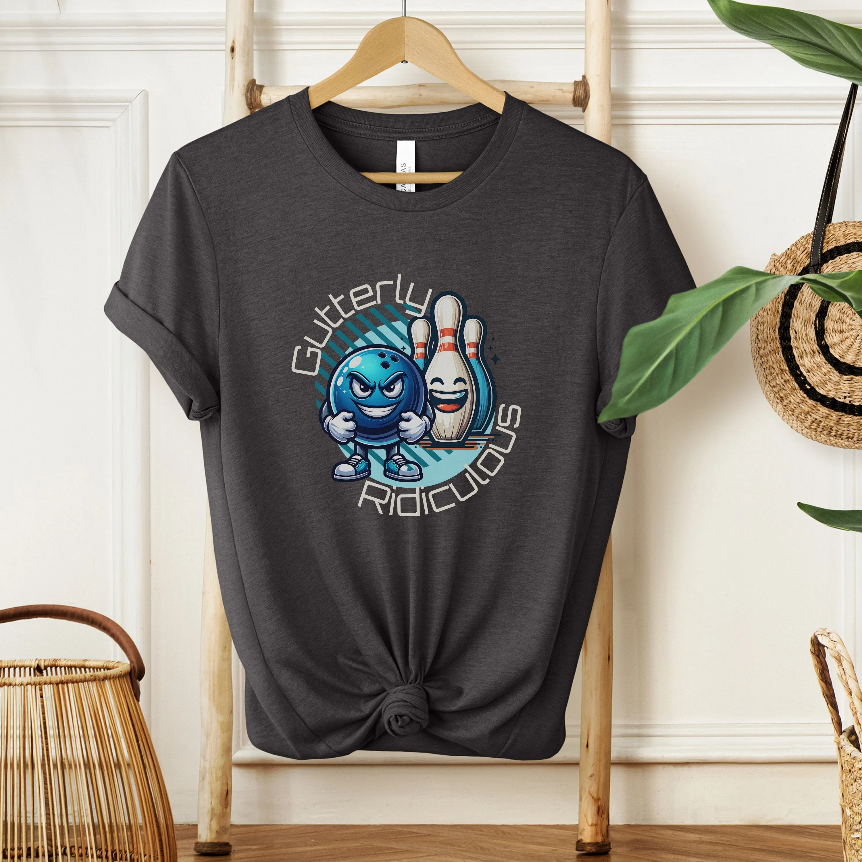 Funny Bowling Ball and Pins T-Shirt, Cool Bowling Team Graphic Tee, Unisex Bowling Shirt, Father's Day