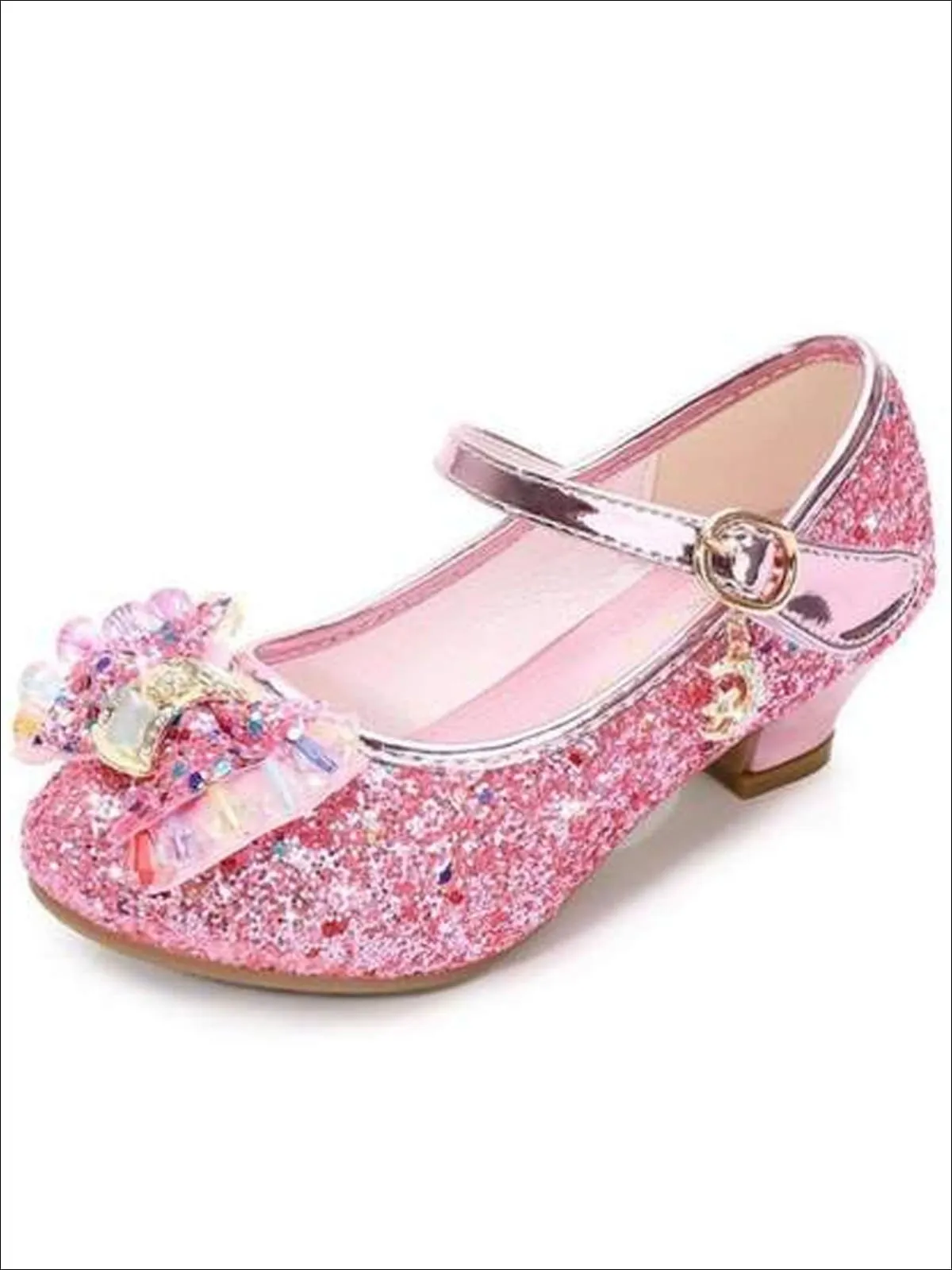 Gem Bow Tie Glitter Princess Shoes By Liv and Mia