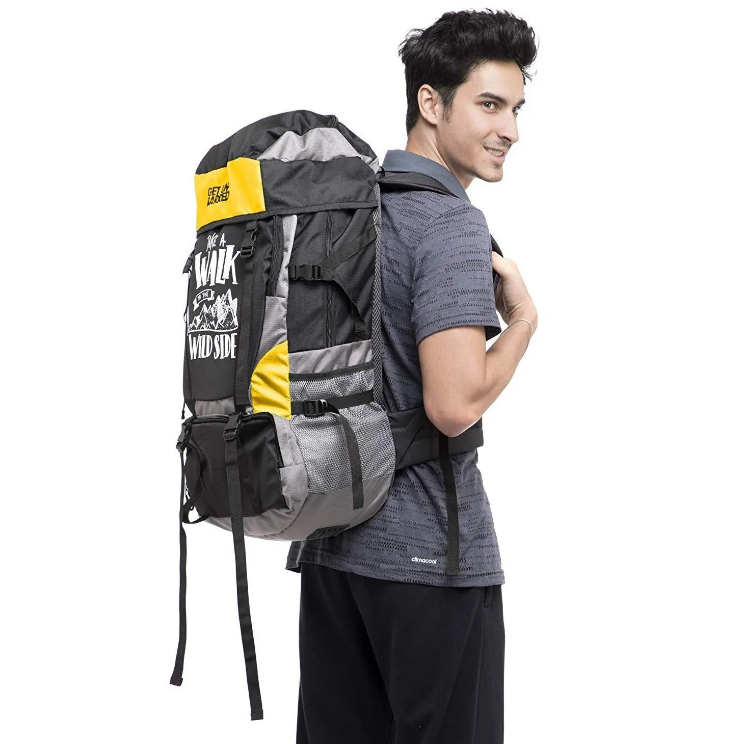 Get Un-barred 55 Ltr Travel Backpack (Yellow)