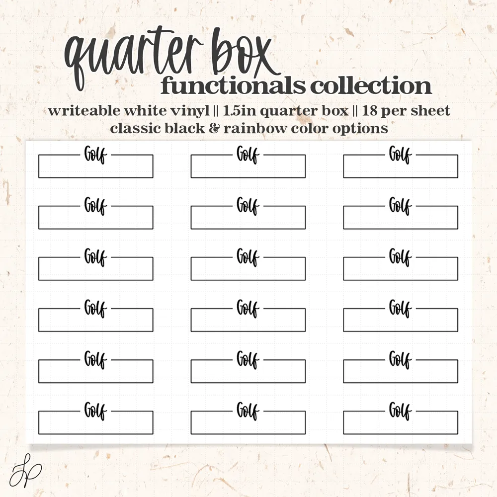 Golf || Quarter Box Planner Stickers