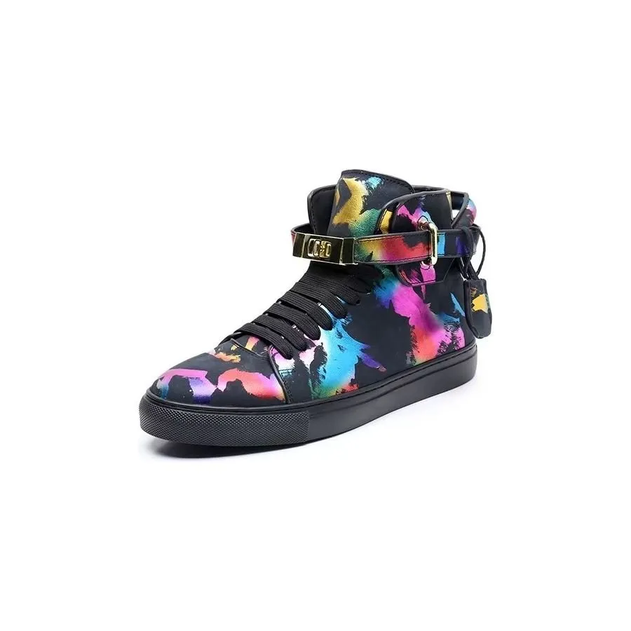 Graffiti Vogue Cowhide High Top Sneakers