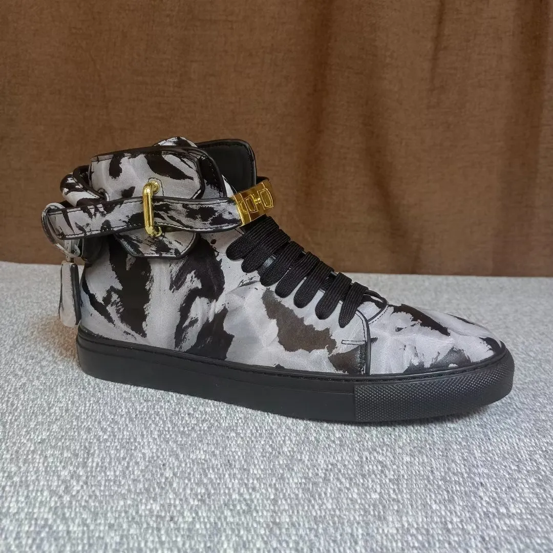 Graffiti Vogue Cowhide High Top Sneakers