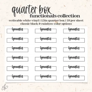 Gymnastics || Quarter Box Planner Stickers