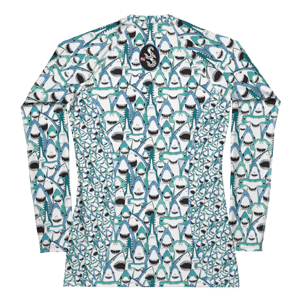 Happiest Sharks Women's Rash Guard - Warehouse