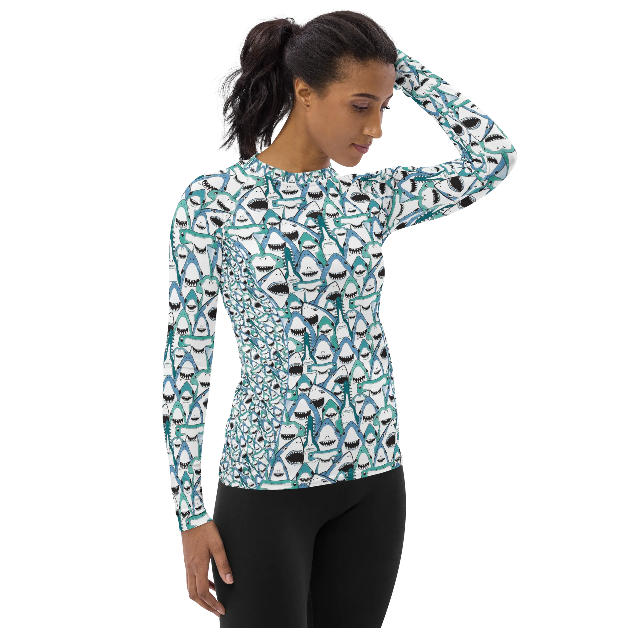 Happiest Sharks Women's Rash Guard - Warehouse