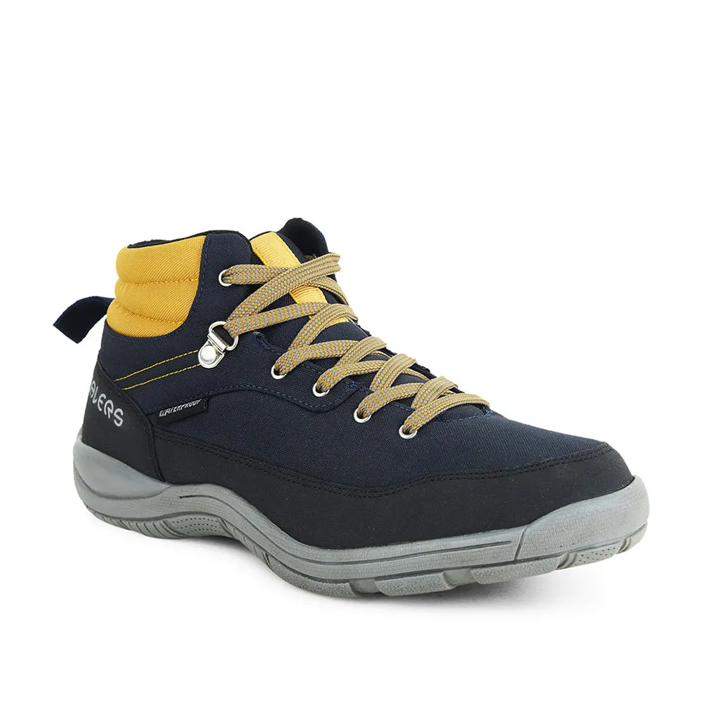 Healers Sports Navy Blue Trekking Lacing Shoes For Men RACE-2 By Liberty