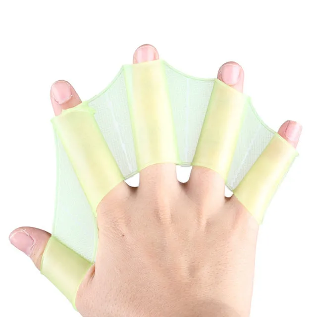 High Quality Silicone Hand Swimming Fins Flippers Swim Palm Finger Webbed Gloves Paddle S M L