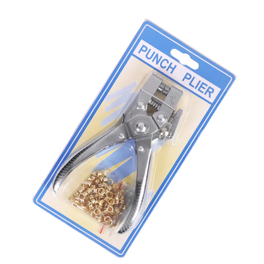 Hole Punch Plier and 100pcs Gold Eyelet