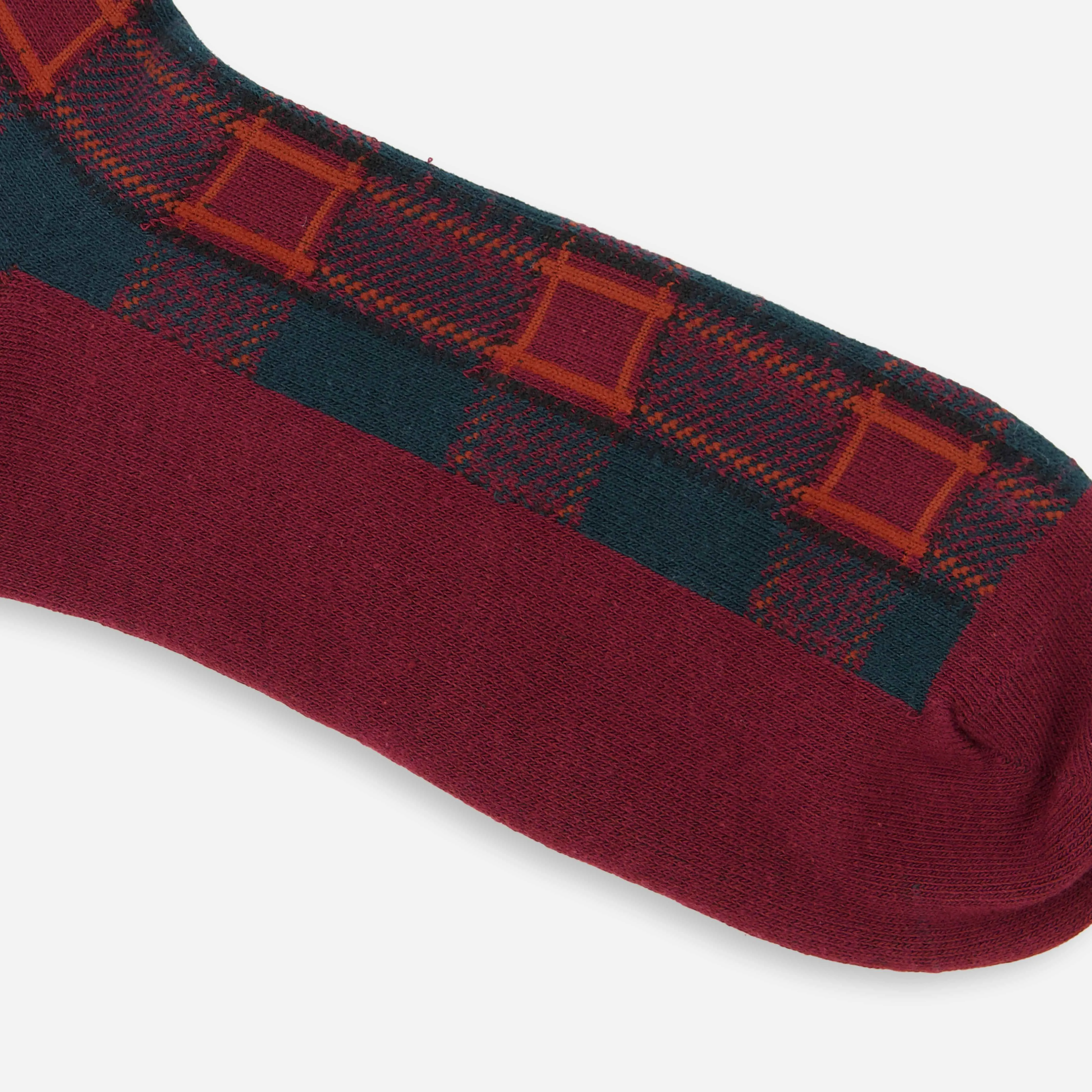 Holiday Plaid Hunter Green Dress Socks