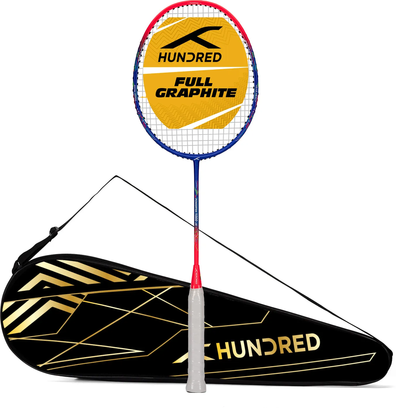 Hundred POWERTEK 1000 JR Strung Badminton Racquet (Blue / Pink)