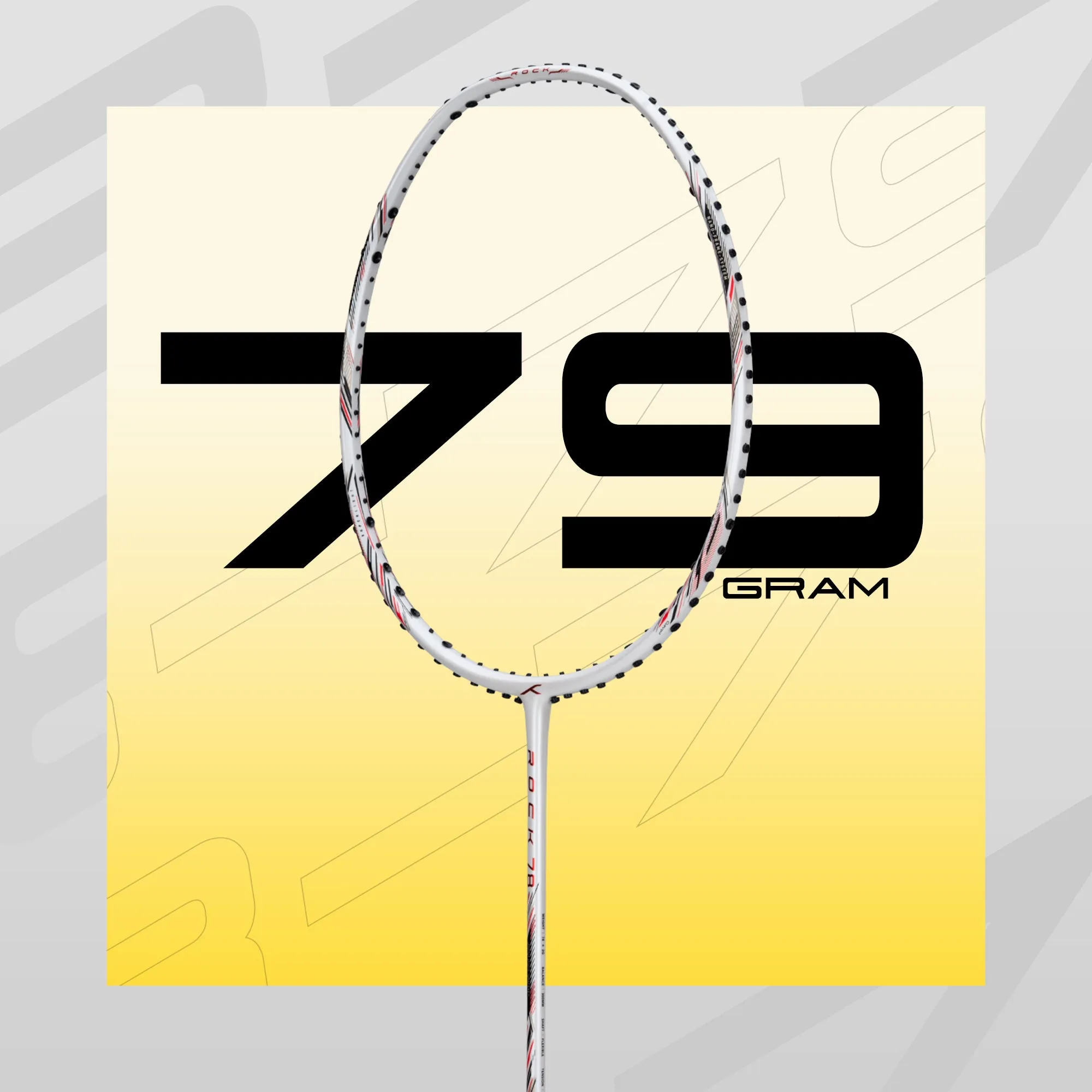 Hundred ROCK 78 Strung Badminton Racquet (White)