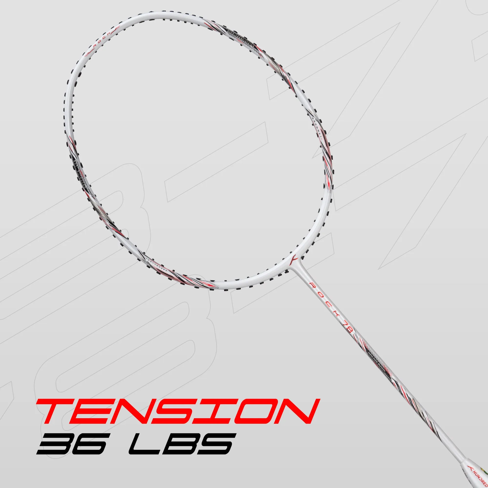 Hundred ROCK 78 Strung Badminton Racquet (White)