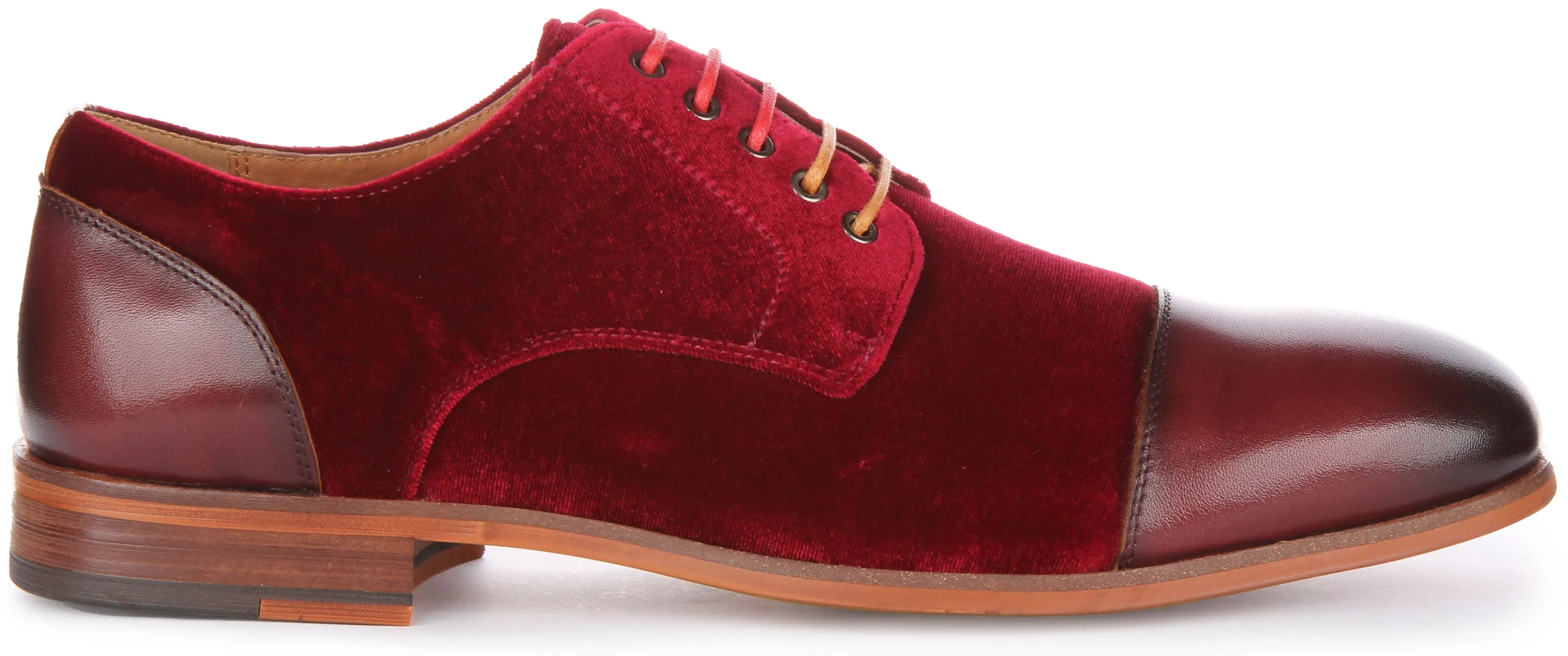 Justinreess England Caleb Velvet In Red For Men