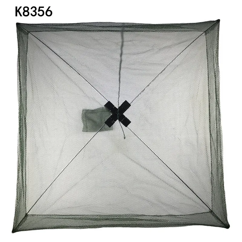 K8356 Nylon Foldable Crab Fish Crawdad Shrimp Fishing  Accessories 80 x 80cm Bait Trap Cast Net Fishing Cage Wholesale