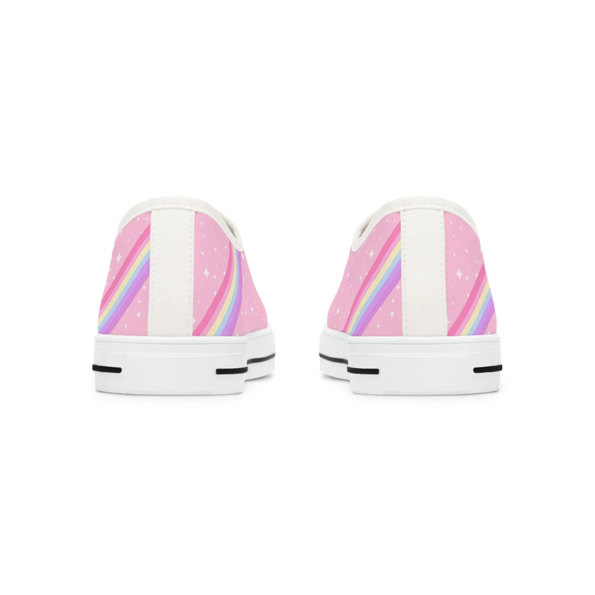 Kawaii Sparkle Cake Rainbow Beam Women's Low Top Sneakers