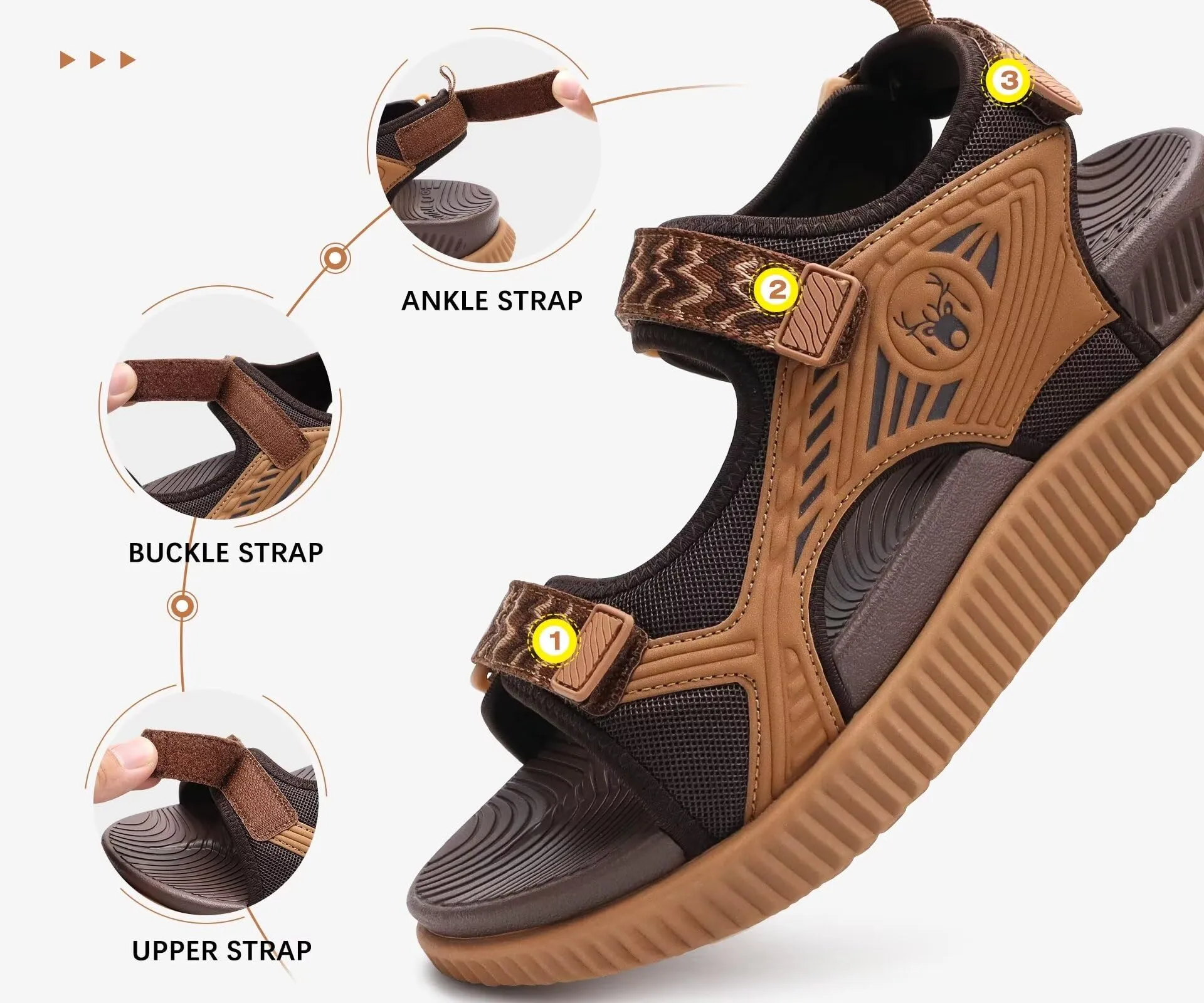 KuaiLu Damen Sandalen mit Fußbett, orthopädisch, wasserfest, verstellbar – ideal für Wandern, Sport & Plantarfasziitis, Größe 7.5