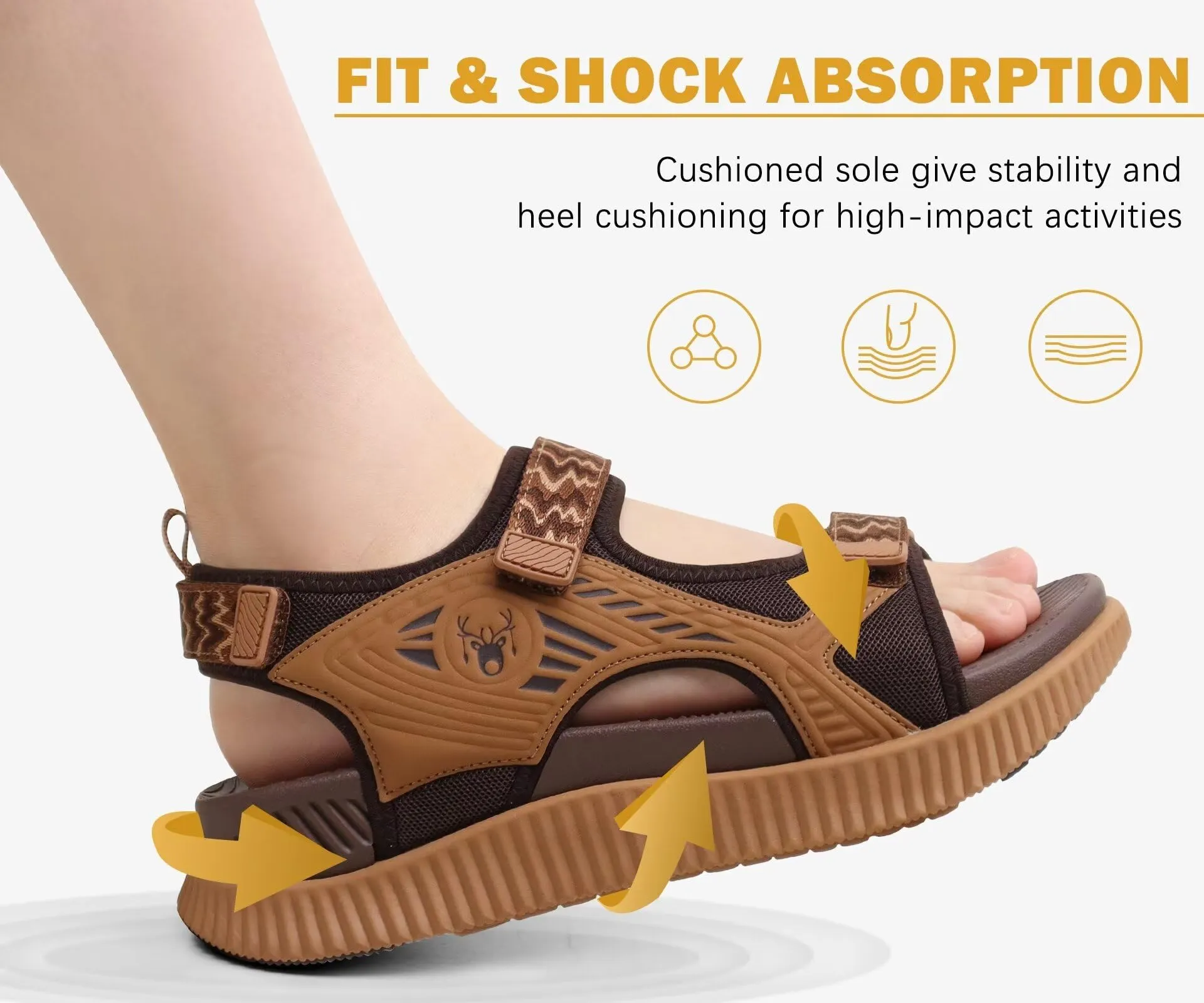 KuaiLu Damen Sandalen mit Fußbett, orthopädisch, wasserfest, verstellbar – ideal für Wandern, Sport & Plantarfasziitis, Größe 7.5