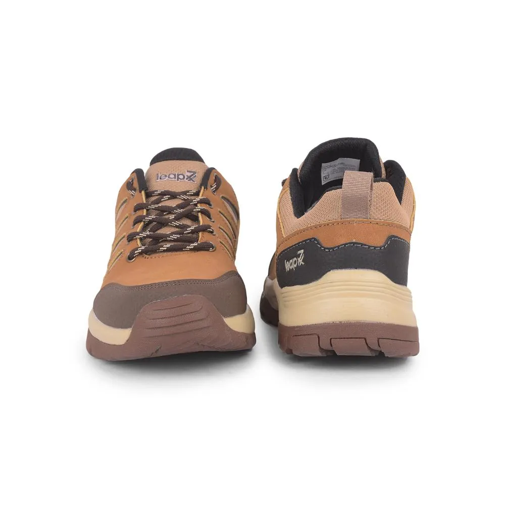 Leap7x Sports Trekking Camel Lacing Shoes For Men COLUMBO-1E By Liberty