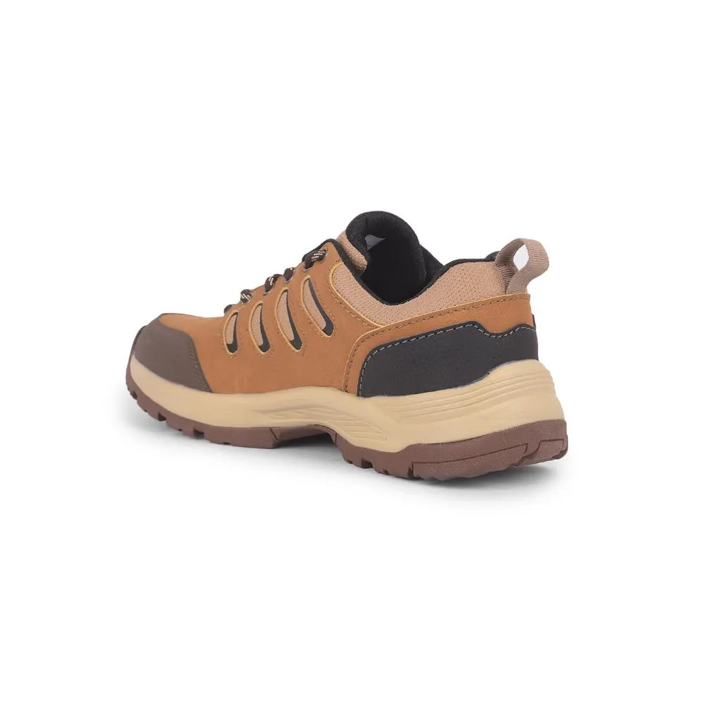 Leap7x Sports Trekking Camel Lacing Shoes For Men COLUMBO-1E By Liberty