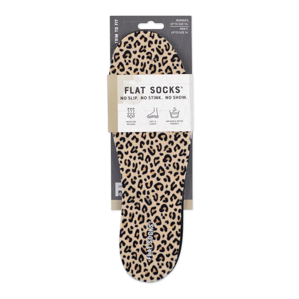 Leopard Print FLAT SOCKS | Washable No Show Sock Insert Cushion