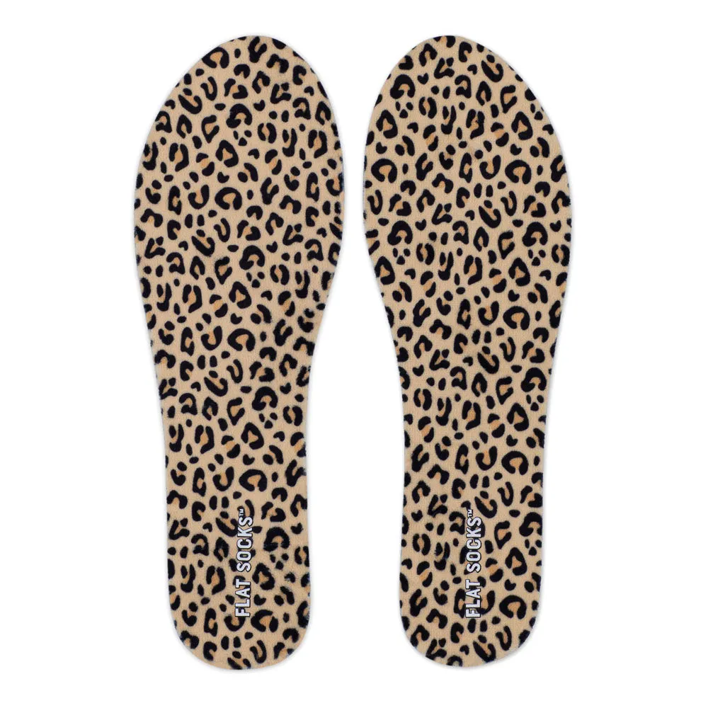 Leopard Print FLAT SOCKS | Washable No Show Sock Insert Cushion