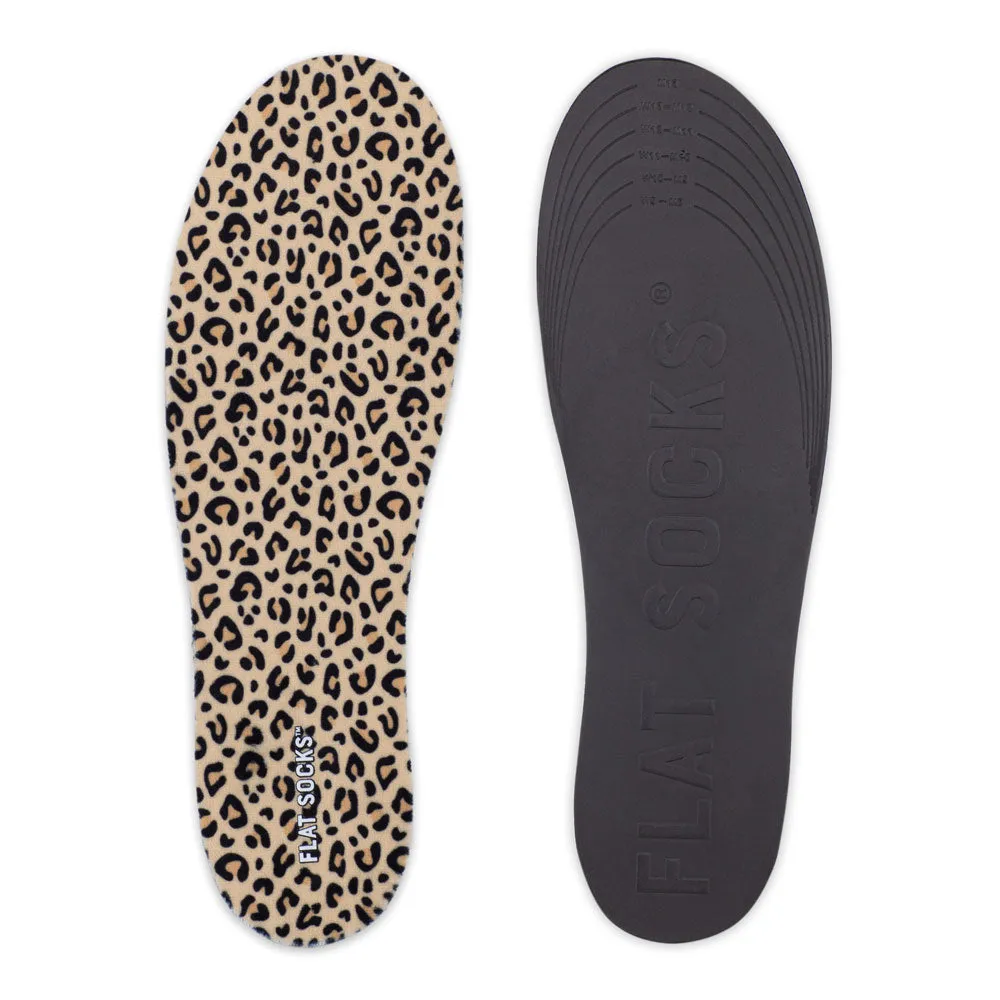 Leopard Print FLAT SOCKS | Washable No Show Sock Insert Cushion