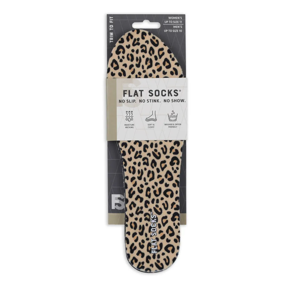 Leopard Print FLAT SOCKS | Washable No Show Sock Insert Cushion