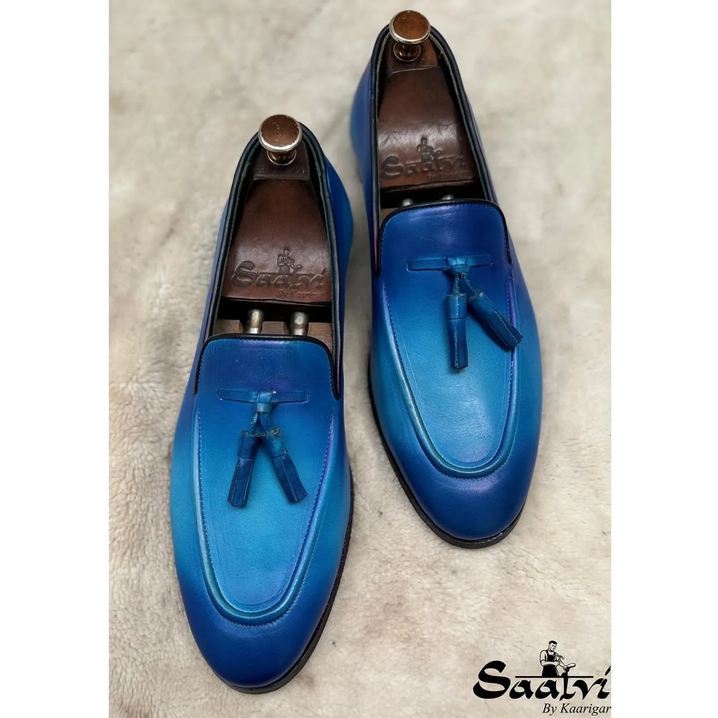 Loafers With Tassels Blue