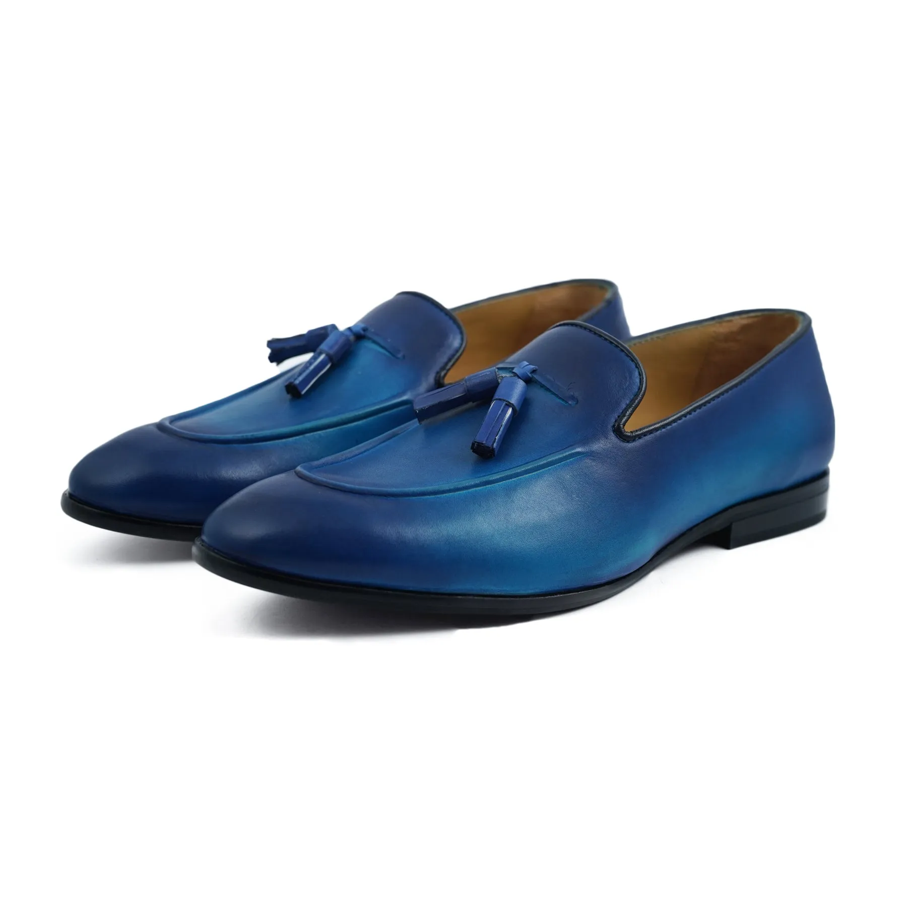 Loafers With Tassels Blue