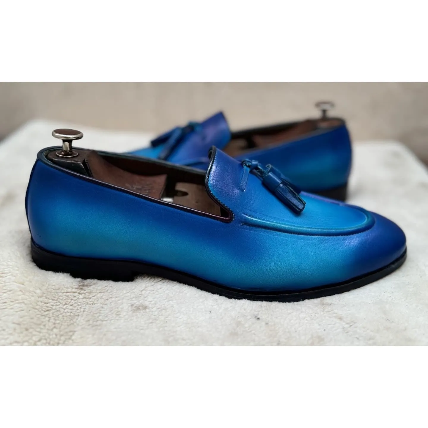 Loafers With Tassels Blue