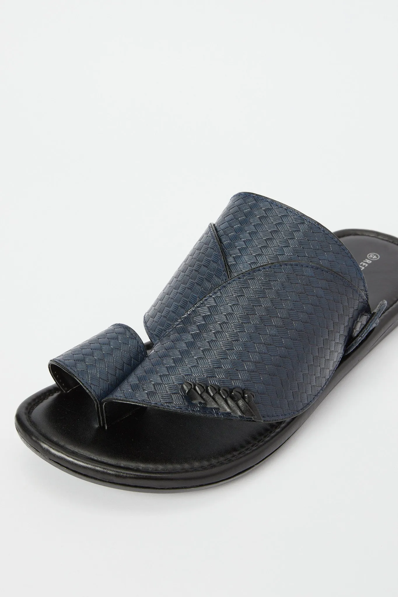 Men Navy Plain Traditional Sandal