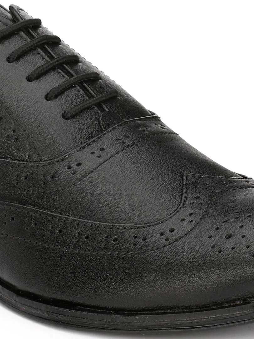 Men's Black Brogue Synthetic Leather Formal Shoes