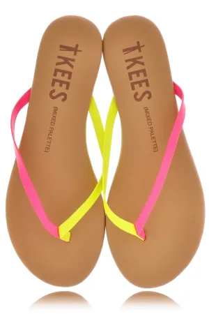 MIXED PALETTE Pink Citrus Leather Thong Sandals