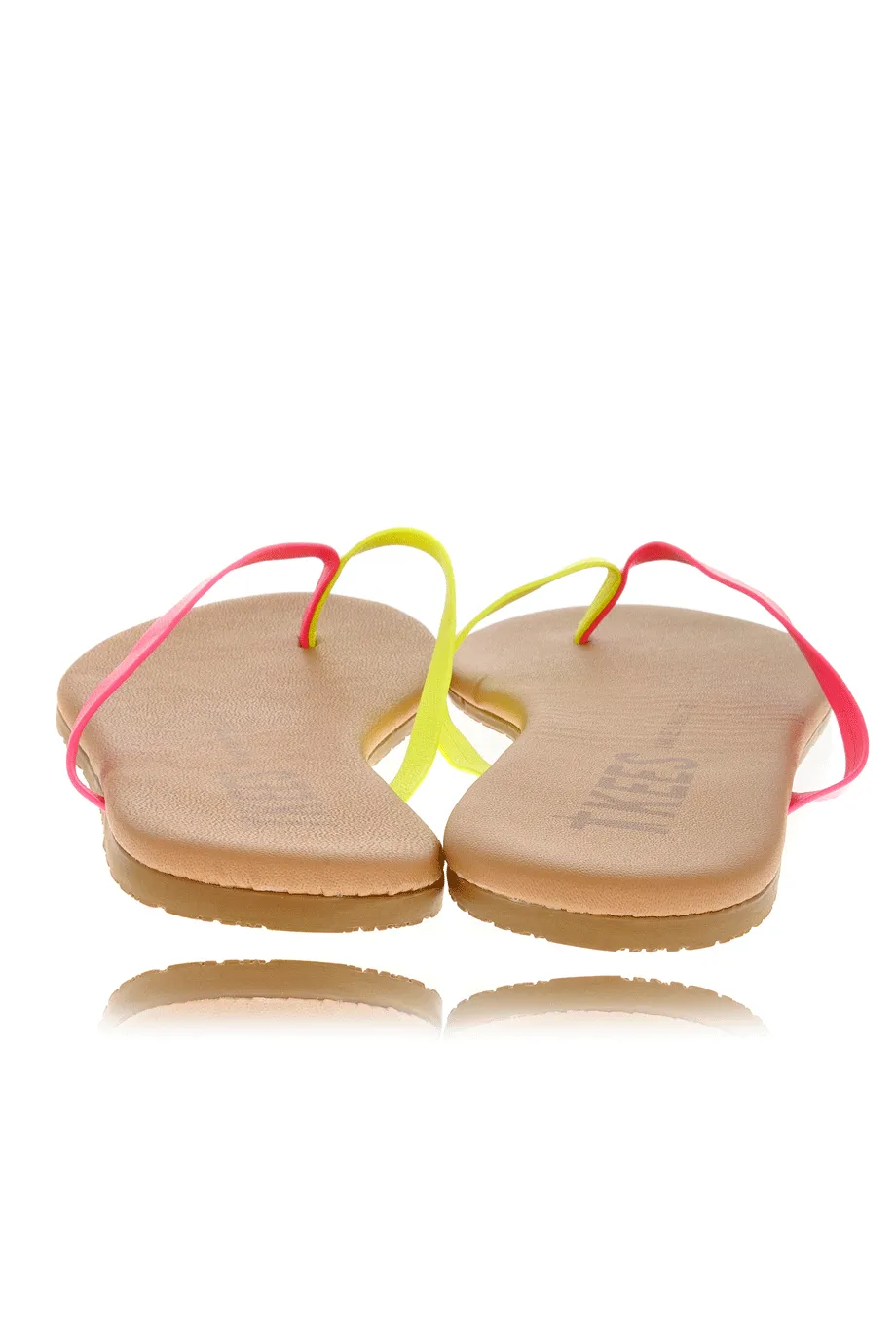 MIXED PALETTE Pink Citrus Leather Thong Sandals