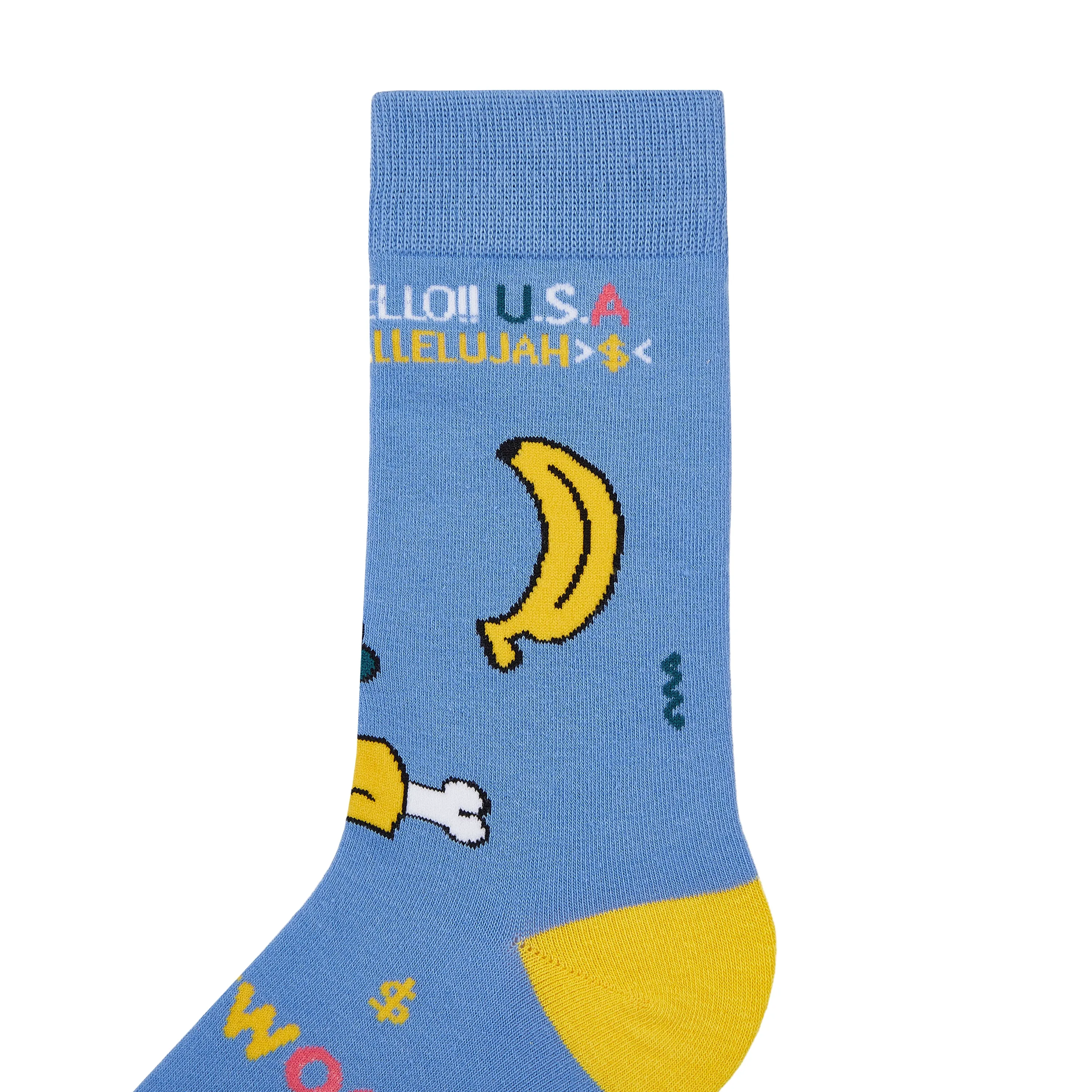 Murrica Printed Crew Length Socks