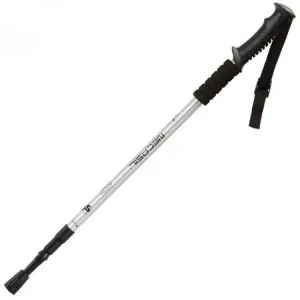 NECASIL Three-section Aluminum Alloy Straight Handle Retractable Trekking Trekking Pole(Silver)