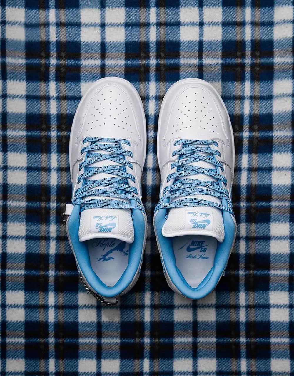 Nike SB 'Nicole Hause' Dunk Low Pro QS Skate Shoes - White/University Blue-White