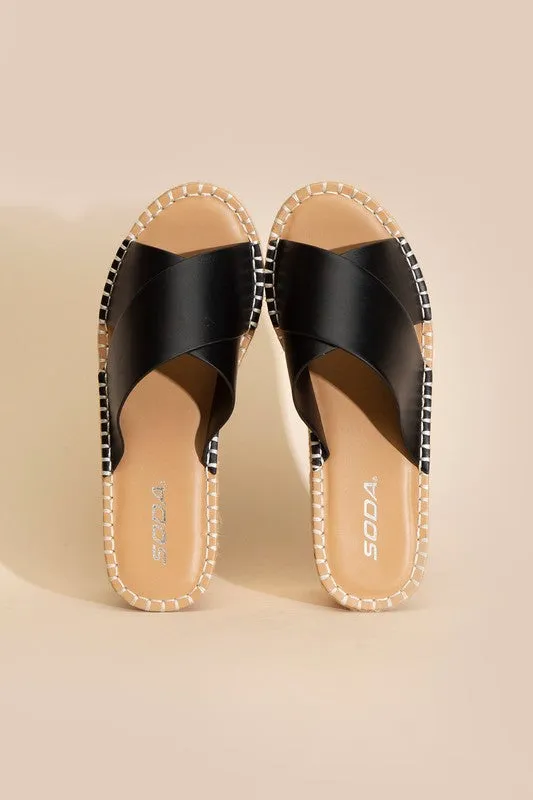 PARTNER-S RAFFIA PLATFORM SLIDES