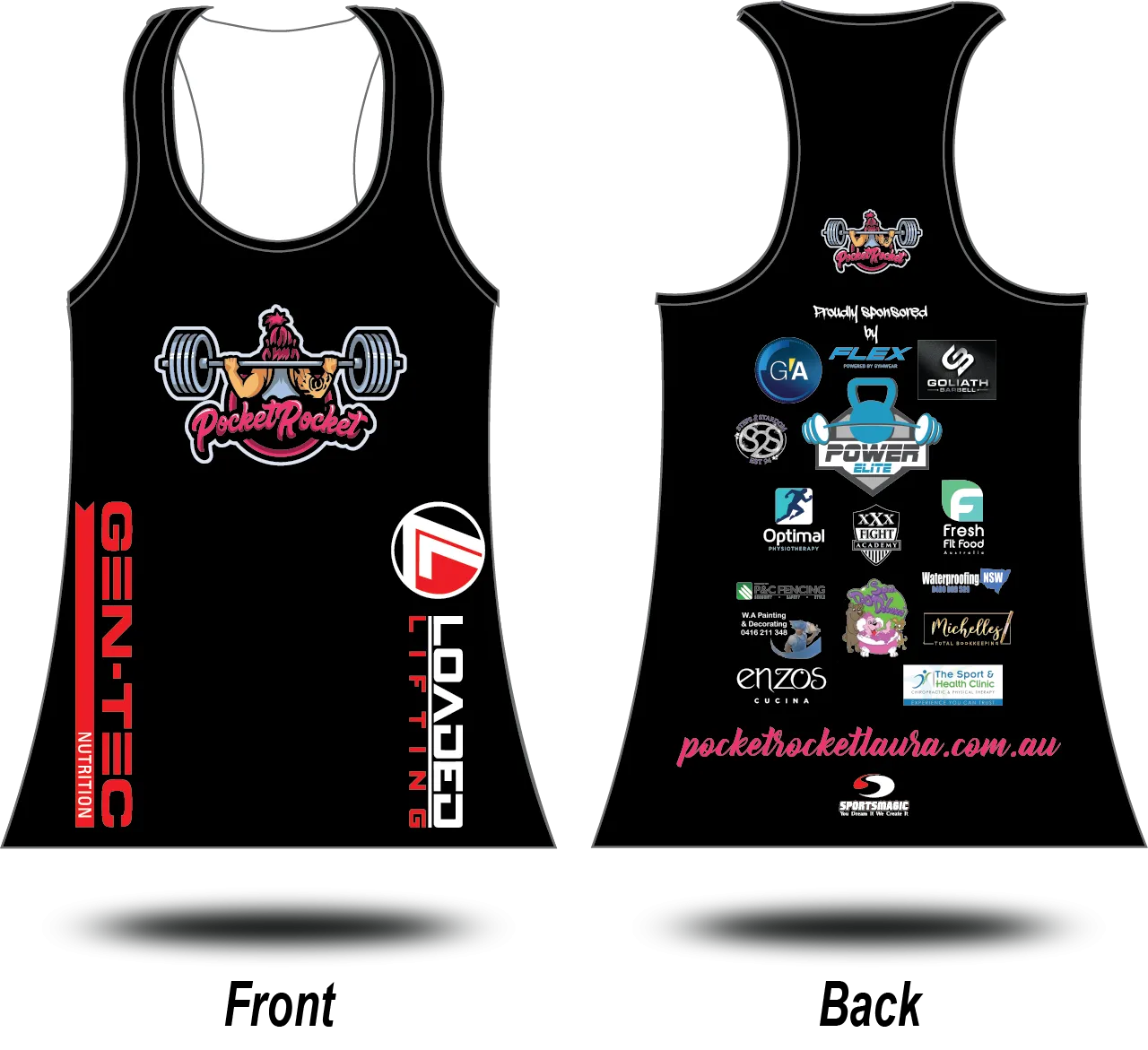 POCKET ROCKET - Female Racer Singlet