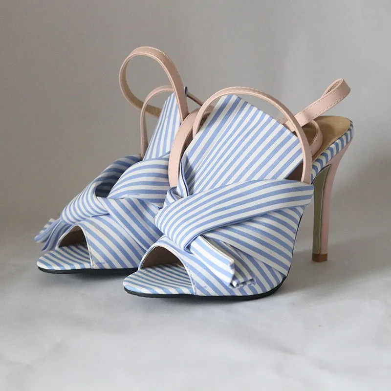 Pre Order:  Bow Tie Striped High Heels