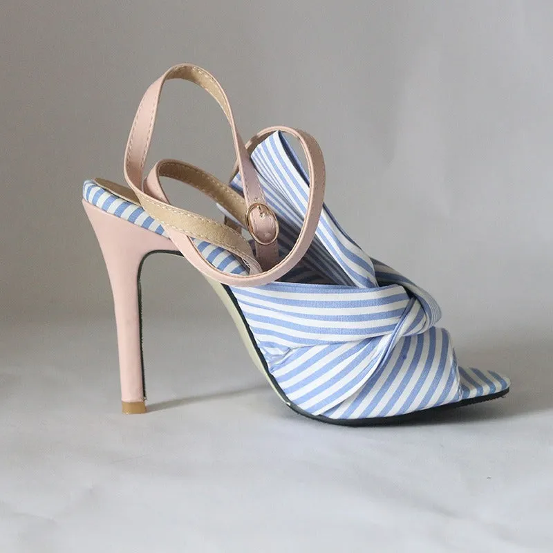 Pre Order:  Bow Tie Striped High Heels