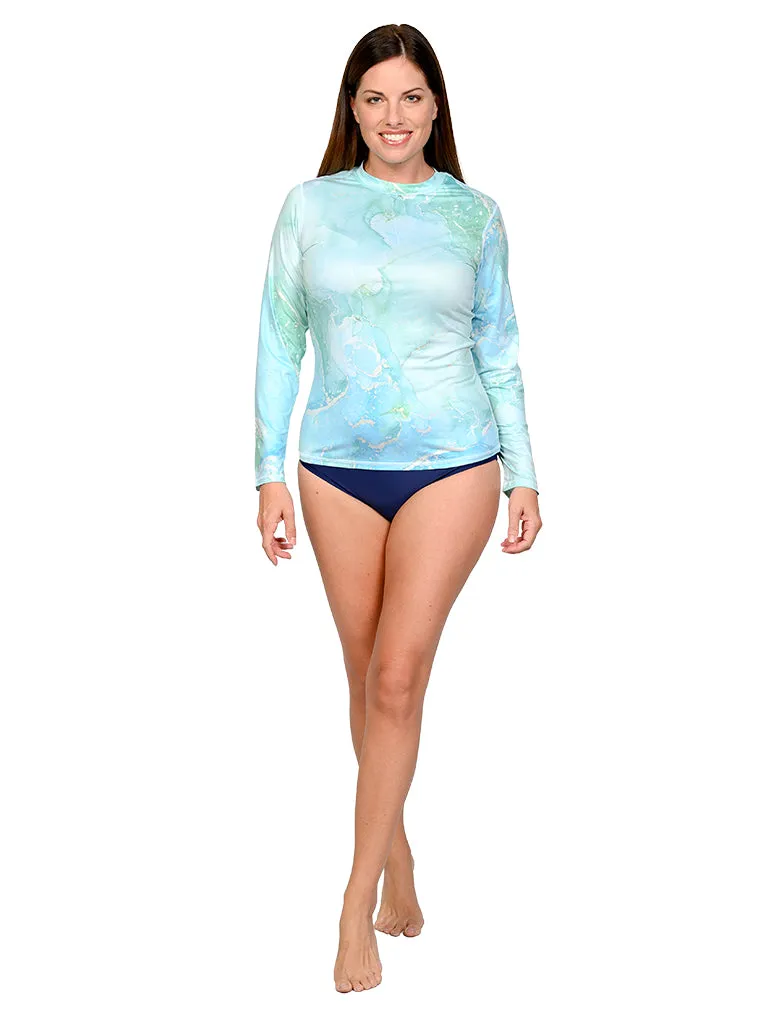 Printed women's Long Sleeve Ultra Lightweight Sun Shirts in lively tropical and florals