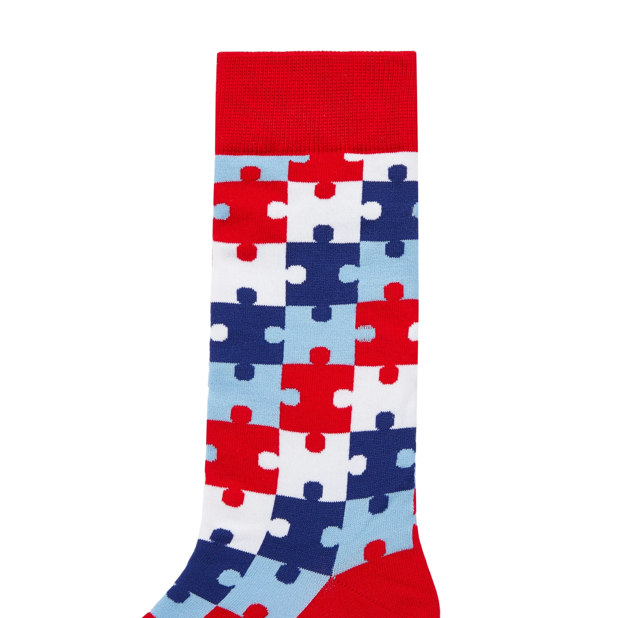 Puzzle Printed Crew Length Socks