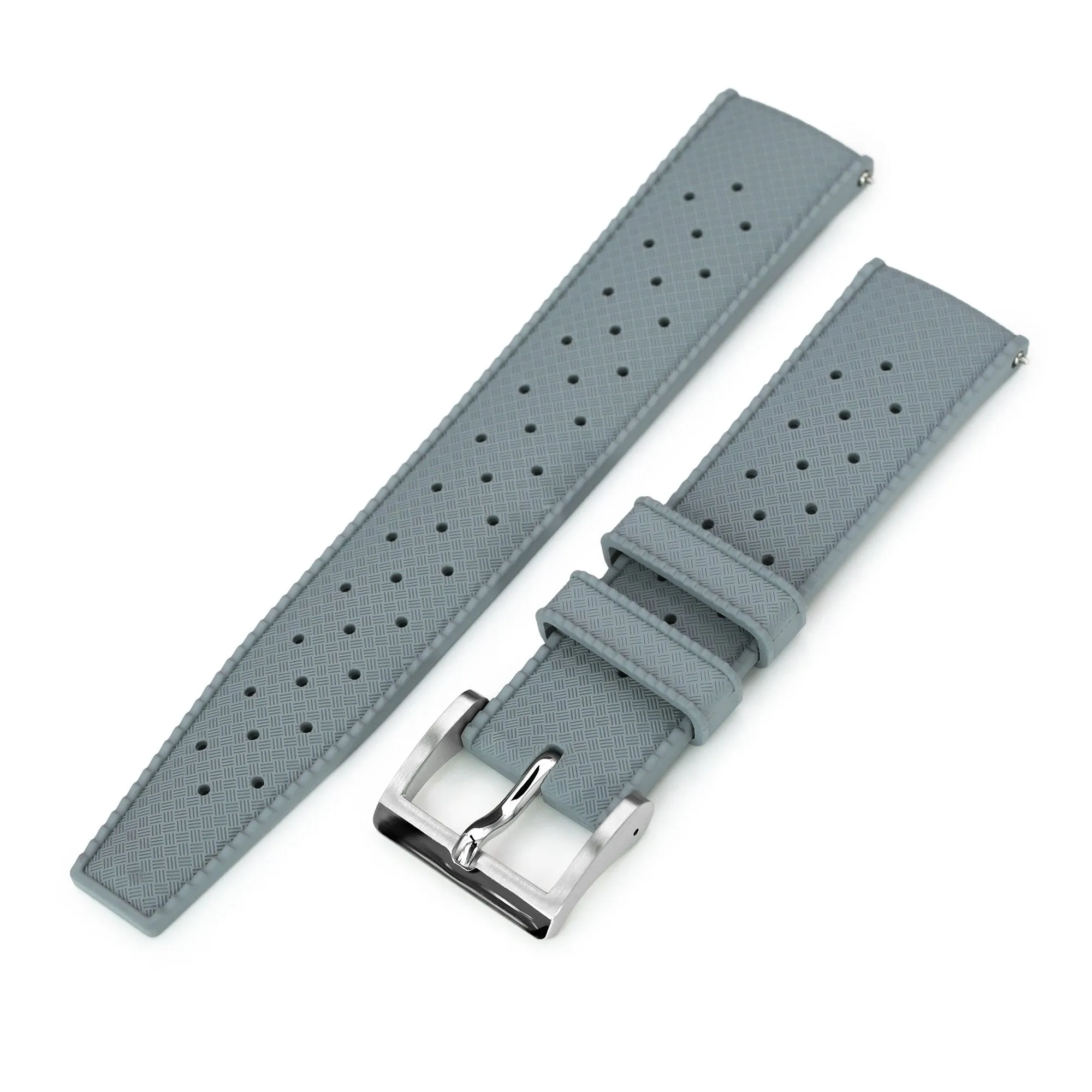 Quick Release Grey Tropical-Style Pro FKM rubber watch strap, 20mm or 22mm