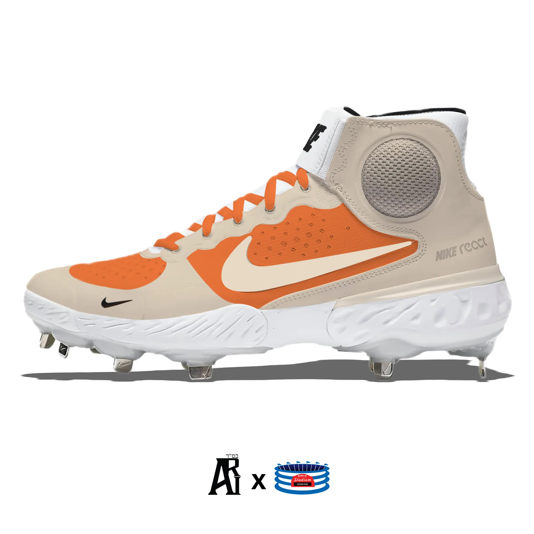 "Retro San Francisco" Nike Alpha Huarache Elite 3 Mid Cleats by Stadium Custom Kicks