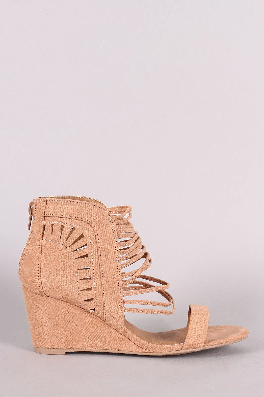 Qupid Ankle Cage Wedge Sandal