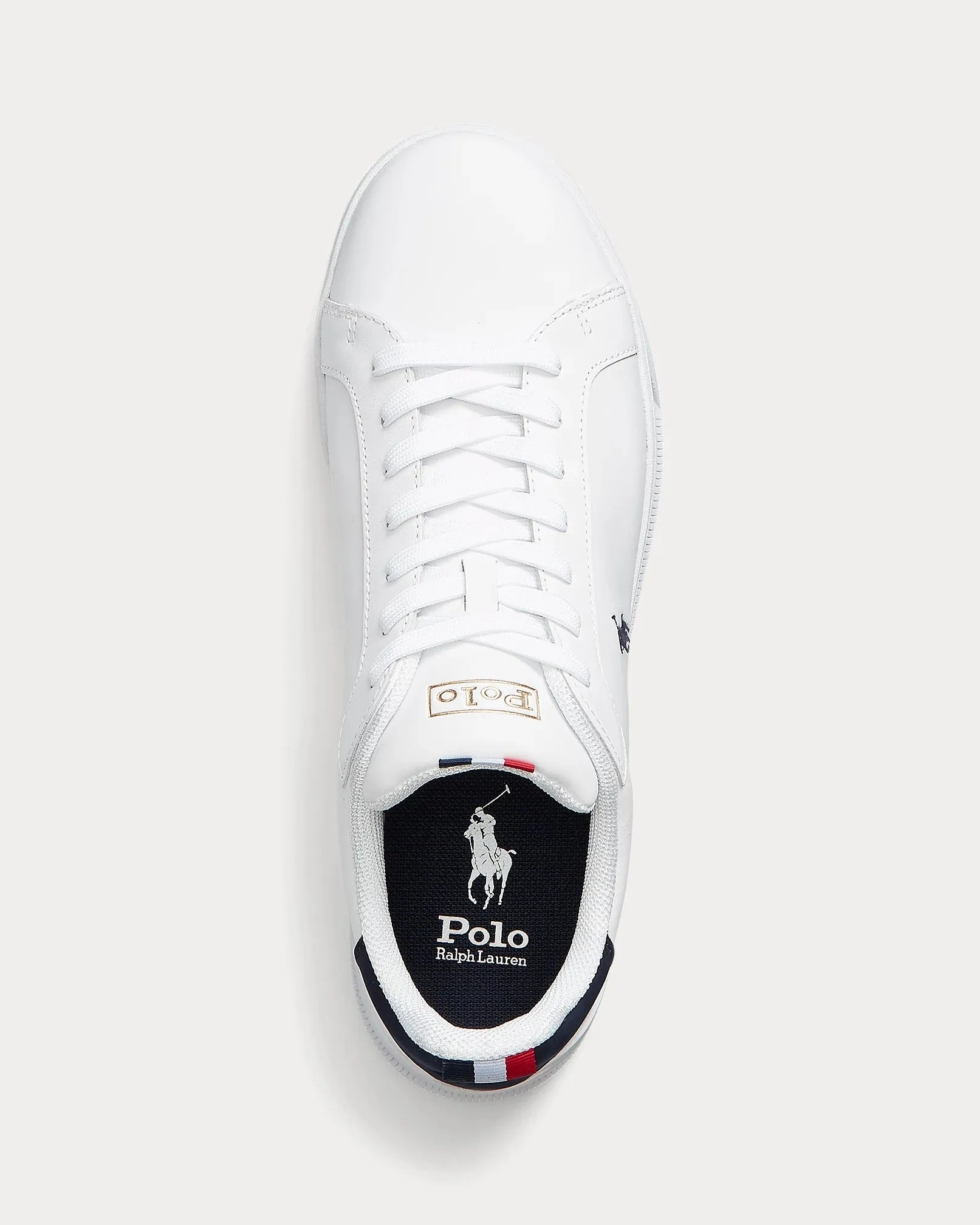 Ralph Lauren Heritage Court II Leather Women's Trainer | White/Navy/Red