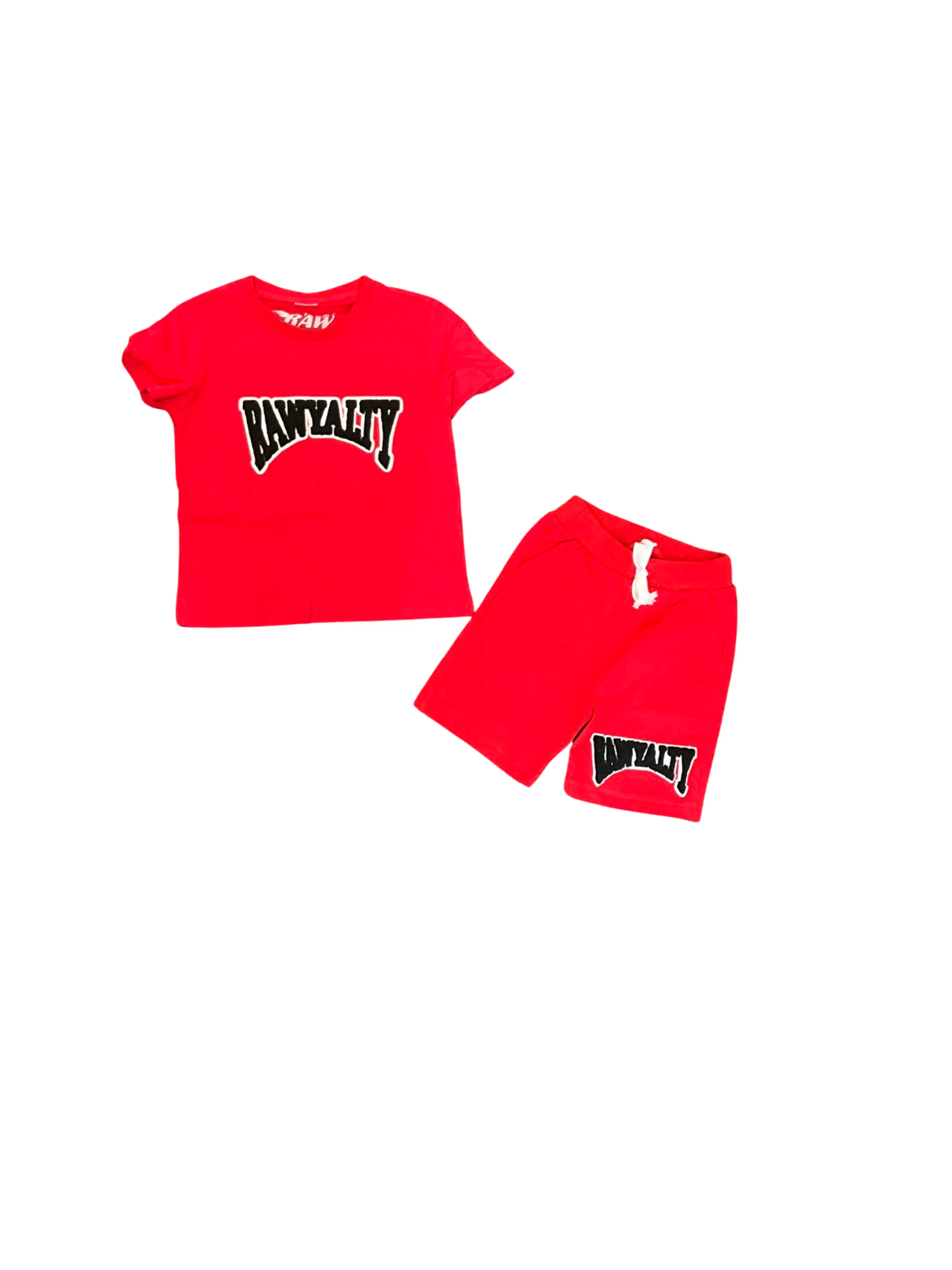 Rawyalty - Kids - Short Set - Red / Black Logo