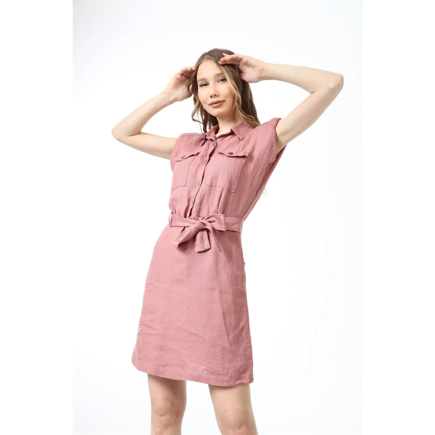 Rose Sports Dress with Paded Shoulders